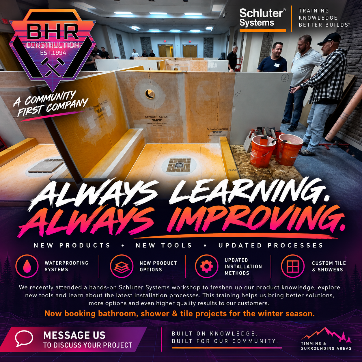 BHR Construction Schluter training and continuing education